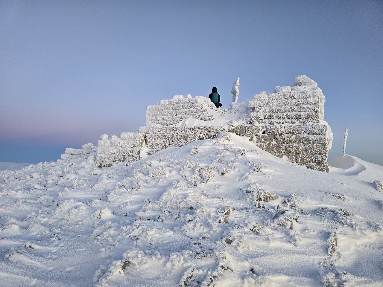 Night Hike up Rtanj Mountain. Winter Hard Trekking