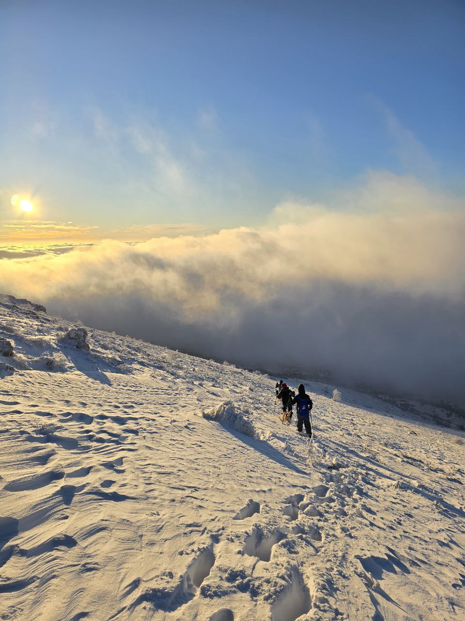 Night Hike up Rtanj Mountain. Winter Hard Trekking